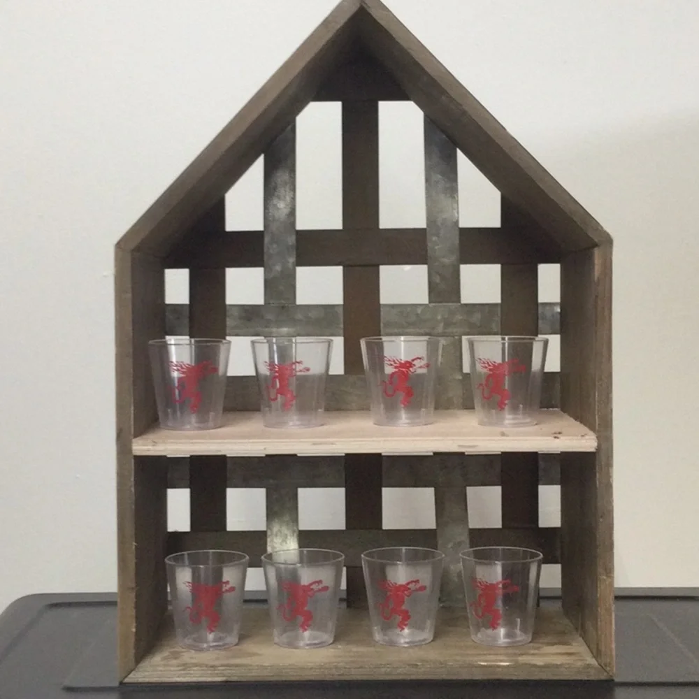 FireBall Bar Shelf With Shot Glasses - Picture 2 of 16